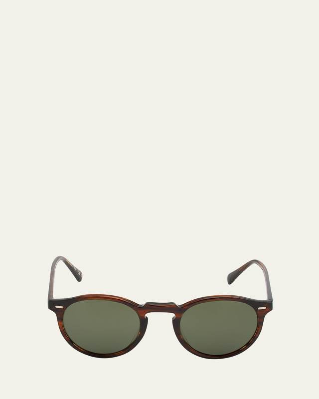 Keyhole-Bridge Round Polarized Sunglasses